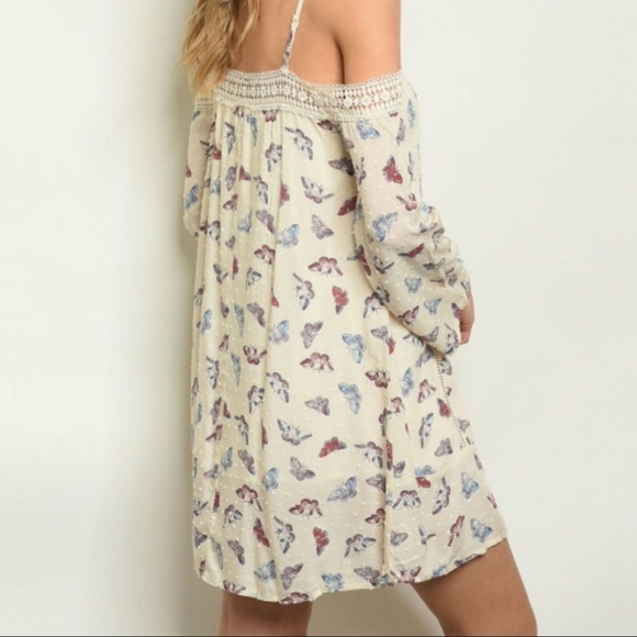 Cream Butterfly Dress - Picture 3 of 14